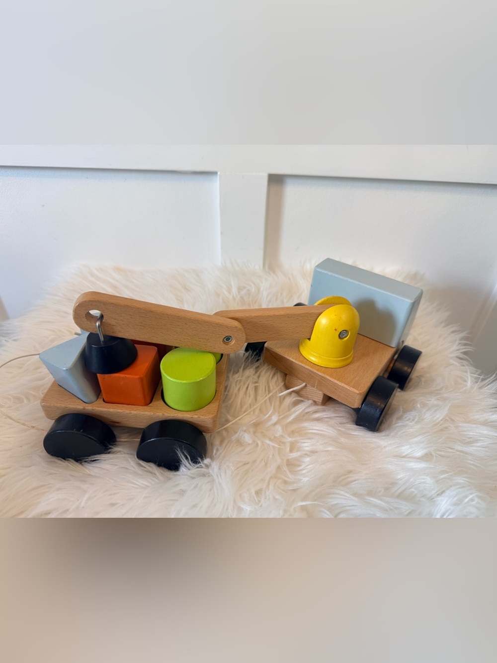 💫4/$25 • Ikea UPPSTÅ Wooden Crane with blocks